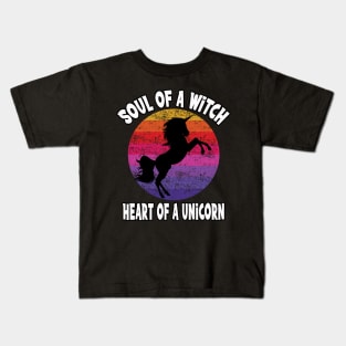 Soul Of A Witch...Heart of A Unicorn Kids T-Shirt